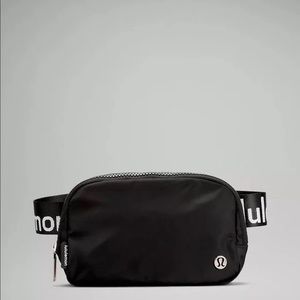 New With Tags Lululemon Everywhere Belt Bag Black With White Logo